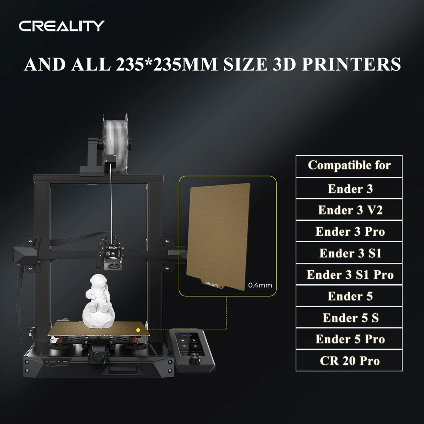 PEI build plate for all 235 * 235mm sized 3D printers